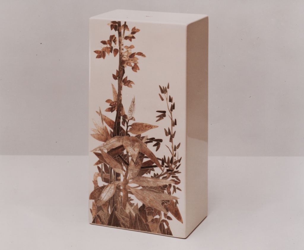 1980 - Pied de lampe laque ivoire